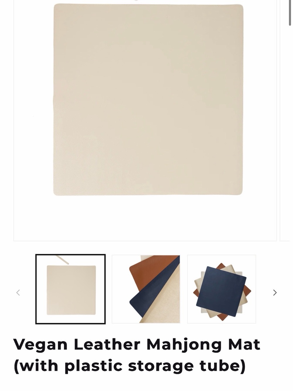 Vegan Leather Mahjong Mat — Cream